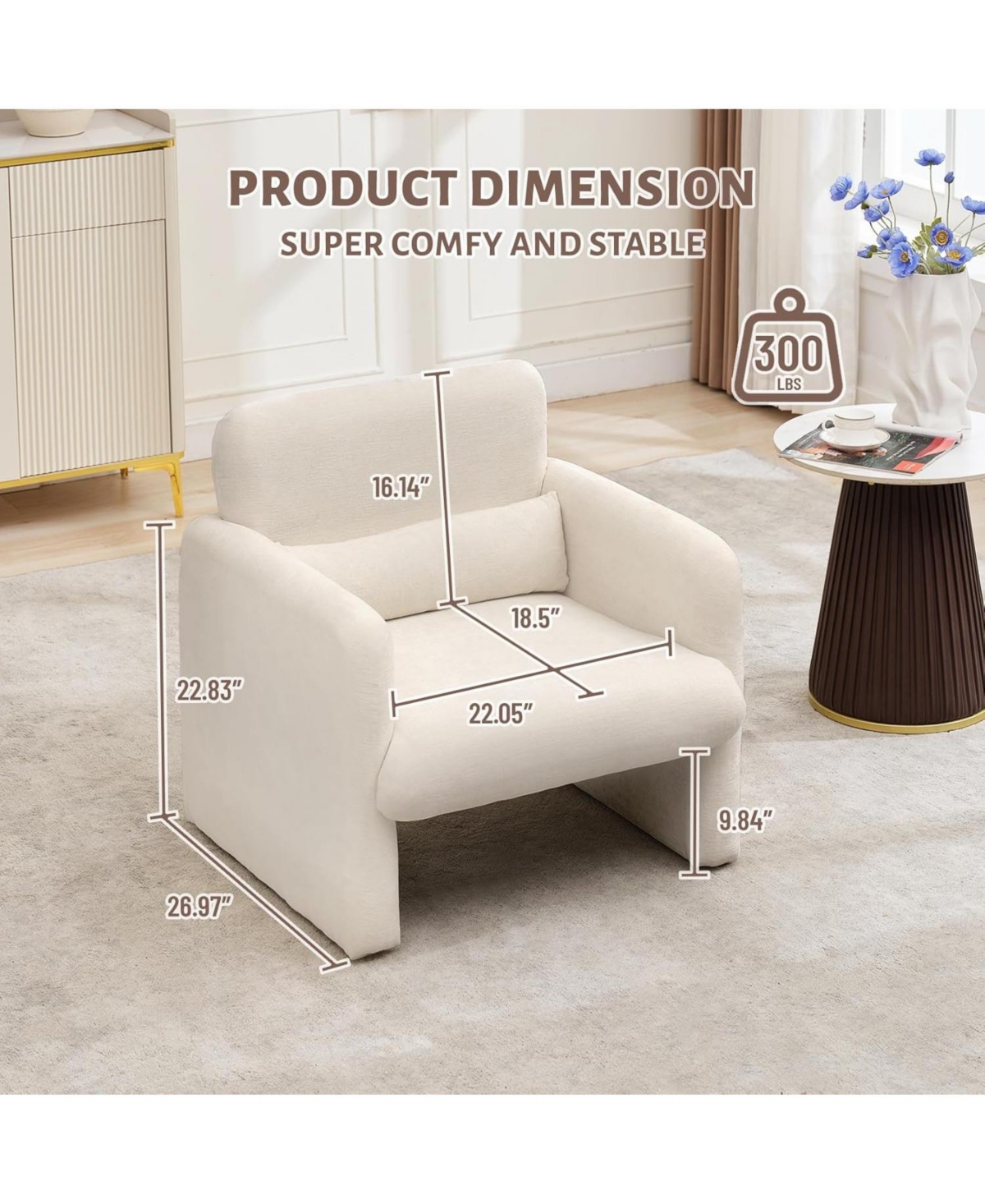 gaomon Chenille Upholstered Modern Accent Armchair