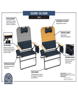 Selkirk Outdoor Oversized Heavy Duty Comfort Folding Camping Chair