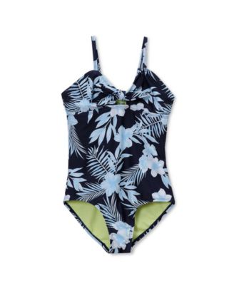 Girls Chlorine Resistant Cutout One Piece Swimsuit