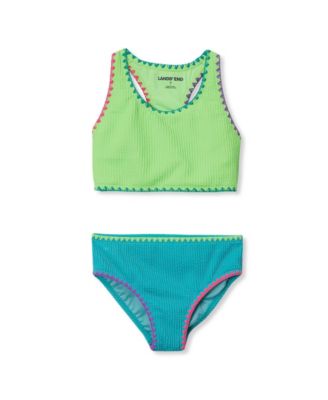 Girls Chlorine Resistant Embroidered Bikini Swimsuit Set