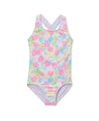 Girls Slim Chlorine Resistant One Piece Swimsuit