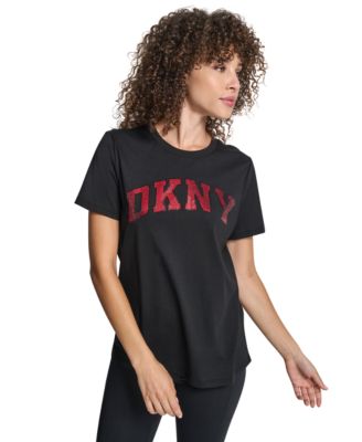 Women's Arched Exploded Rhinestone Crewneck T-Shirt