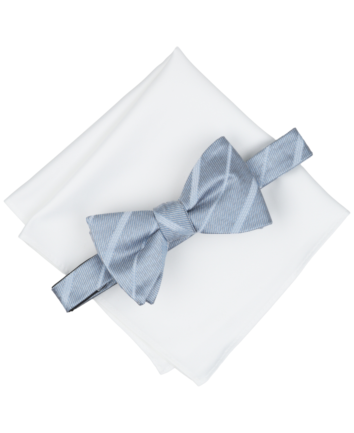 Alfani Men's Braden Solid Bow Tie & Pocket Square, 2-Piece Set, Macy's Exclusive - Light Blue