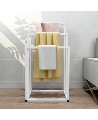 3 Tier Metal Towel Rack, Freestanding Towel Holder, Modern Standing Towels Drying Rack for Bedroom, Bathroom