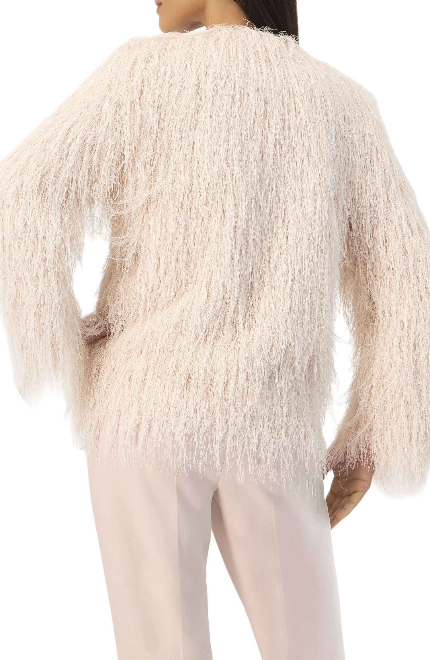 Women's Fringe Coat with Snap Closures