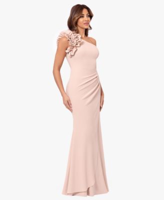 Women's Ruffled One-Shoulder Gown