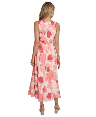 Women's Sleeveless Twist Front Midi Dress