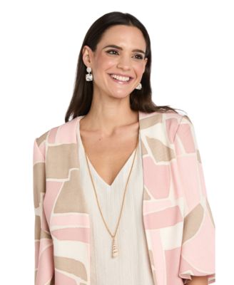 Women's V-Neck Dress & Printed Jacket