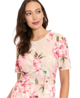 Petite Printed Short-Sleeve Dress