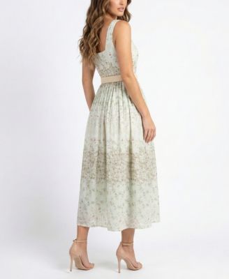 Petite Scoop Neck Belted Dress