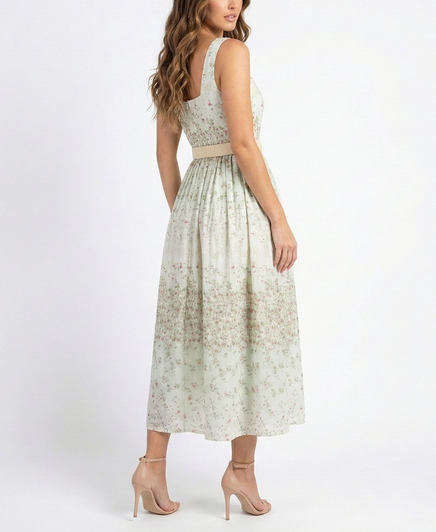 Petite Scoop Neck Belted Dress