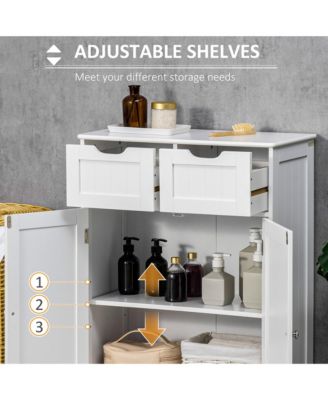 Bathroom Storage Cabinet with 2 Drawers & Adjustable Shelf,