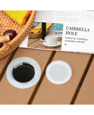 Rat Wicker Outdoor Accent Table Umbrella Sd with Umbrella Insert