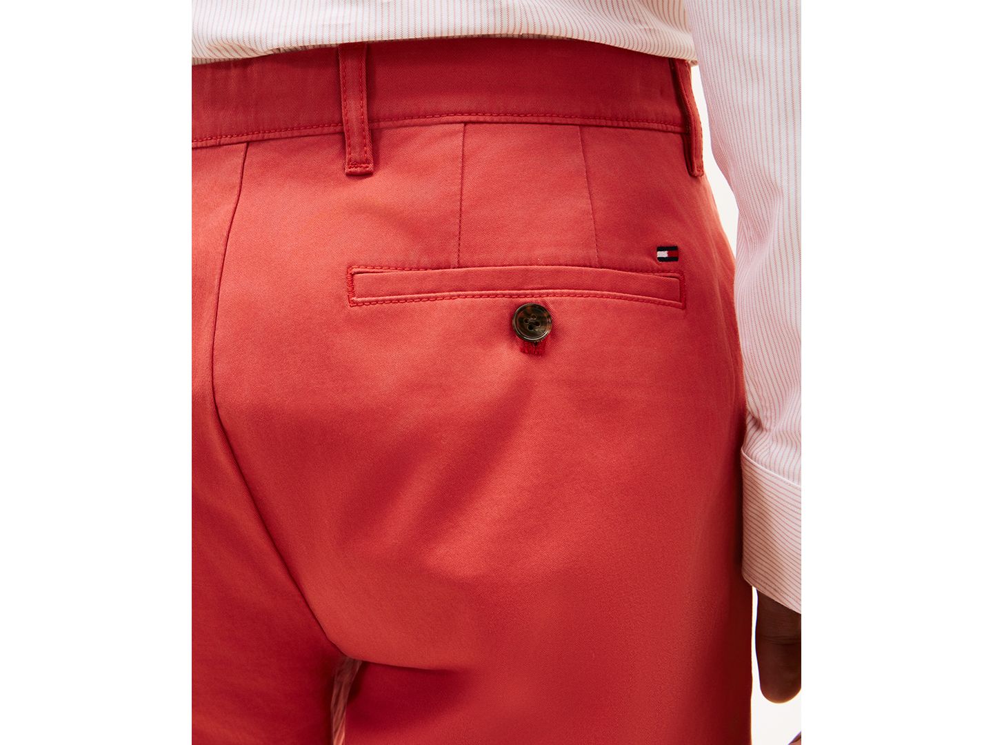 Мужские брюки Tommy Hilfiger Slim-Straight Fit Stretch Chino, цвет: Красный — фото 3