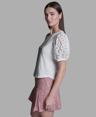 Women's Crewneck Puff-Sleeve T-Shirt