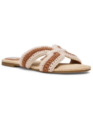 Women's Geeya Raffia Criss Cross Strap Slide Sandals