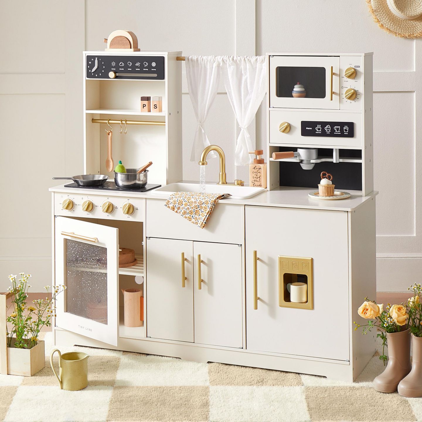 Детская игрушка Tiny Land Running Water Wooden Play Kitchen, Ages 3+ — фото 1