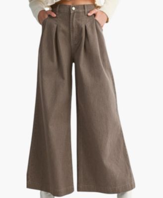 Women's High-Waist Wide-Leg Pleated Pants