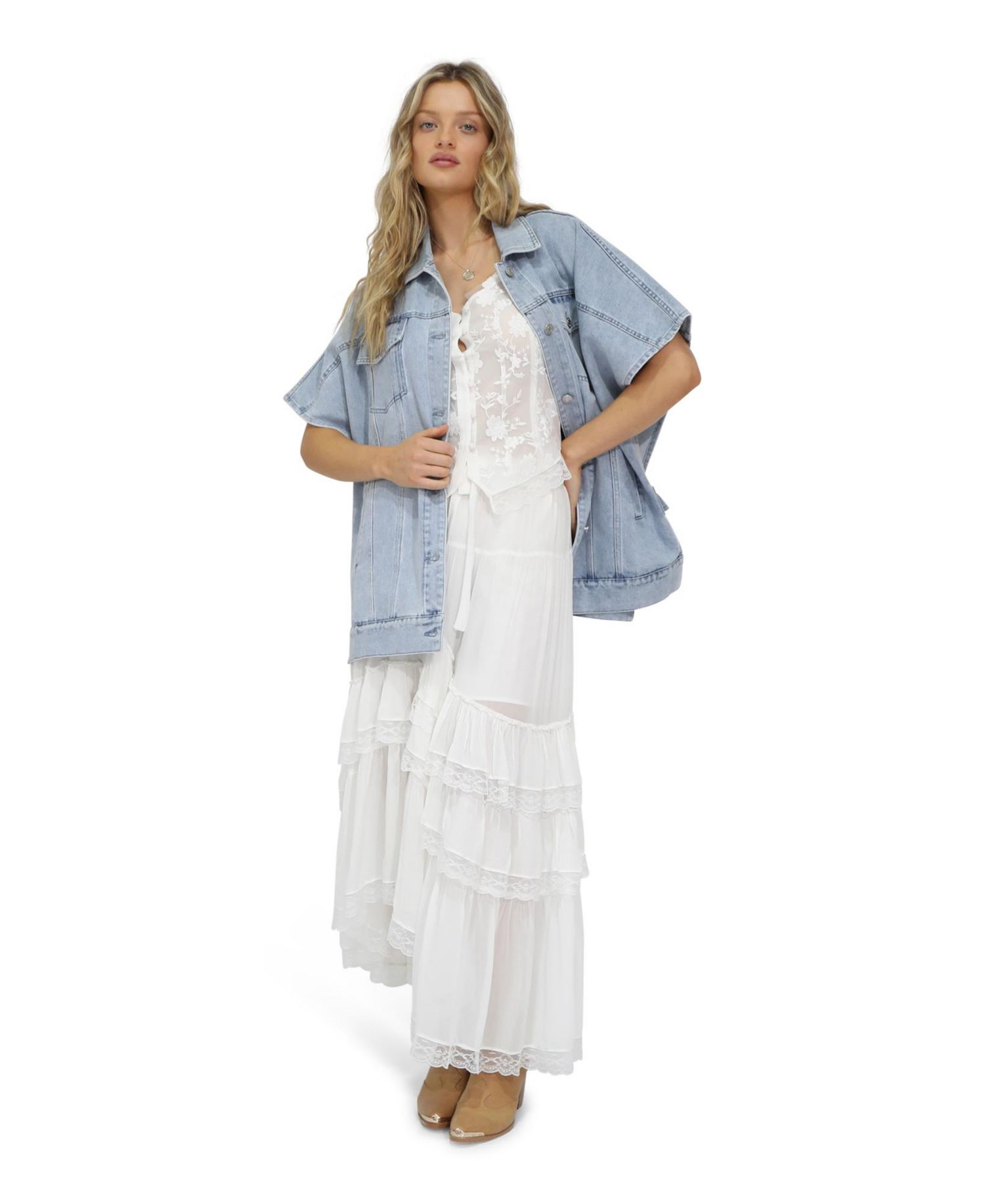 Women's Belle and Bloom Wanderlace Ruffle Maxi Skirt