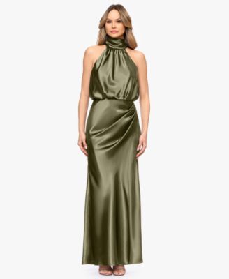 Women's Sleeveless Mock Neck Ball Gown