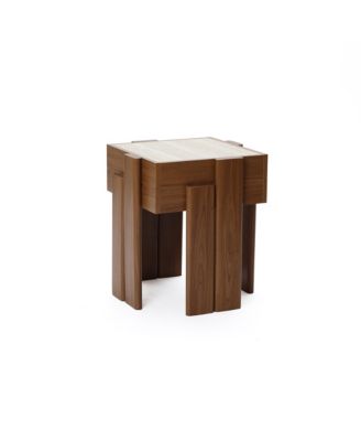 2-Tier Farmhouse Side Table, Engineered Wood Sofa or Bedside Storage Stand