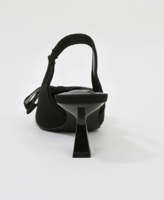 Womens Calliope Asymmetrical Bow Kitten Heels