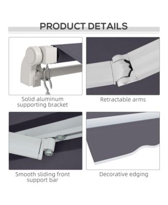 12' x 10' Retractable Awning Patio Awnings Sun Shade Shelter