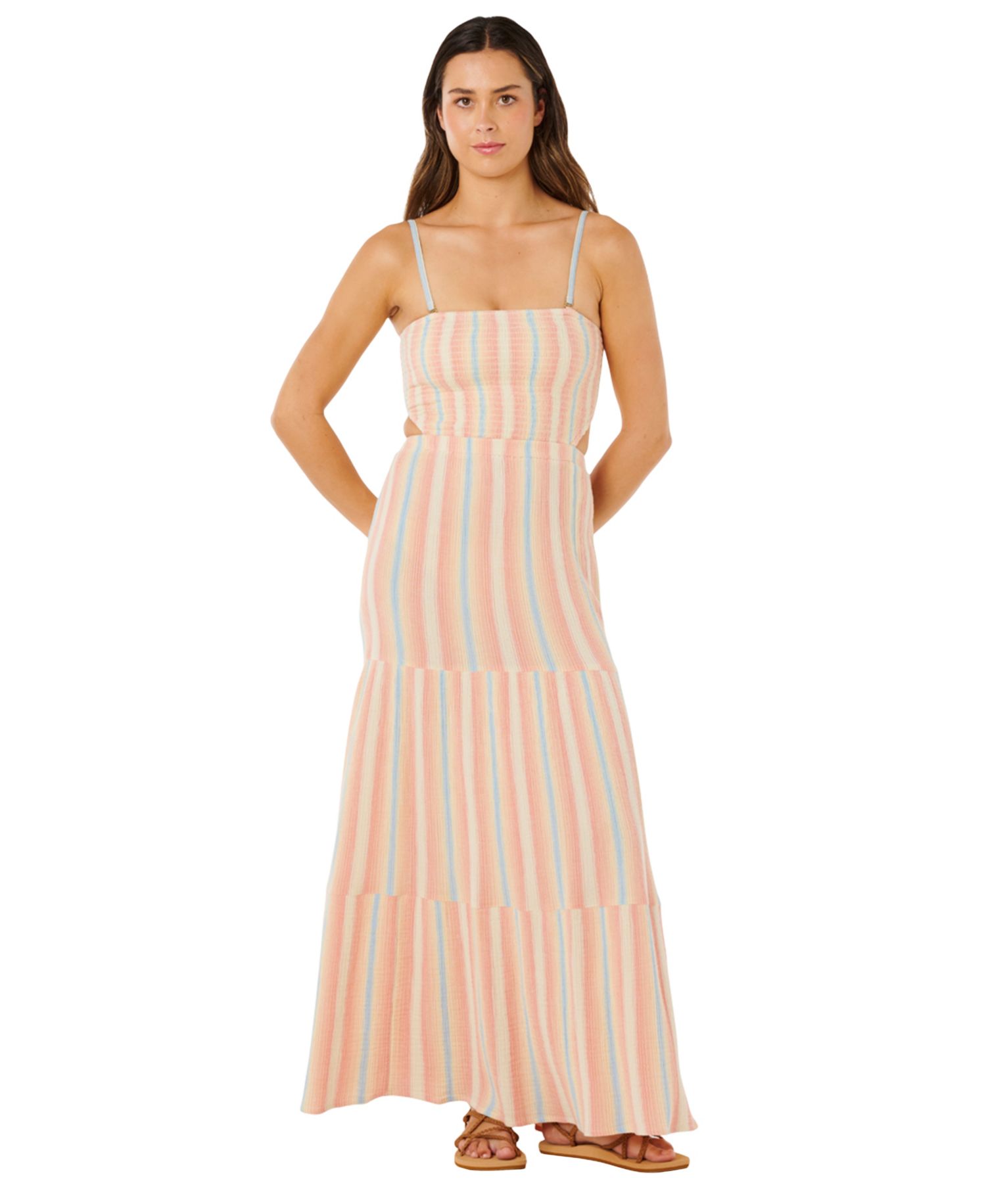 Women's Premium Surf Stripe Straight Neck Maxi Dress