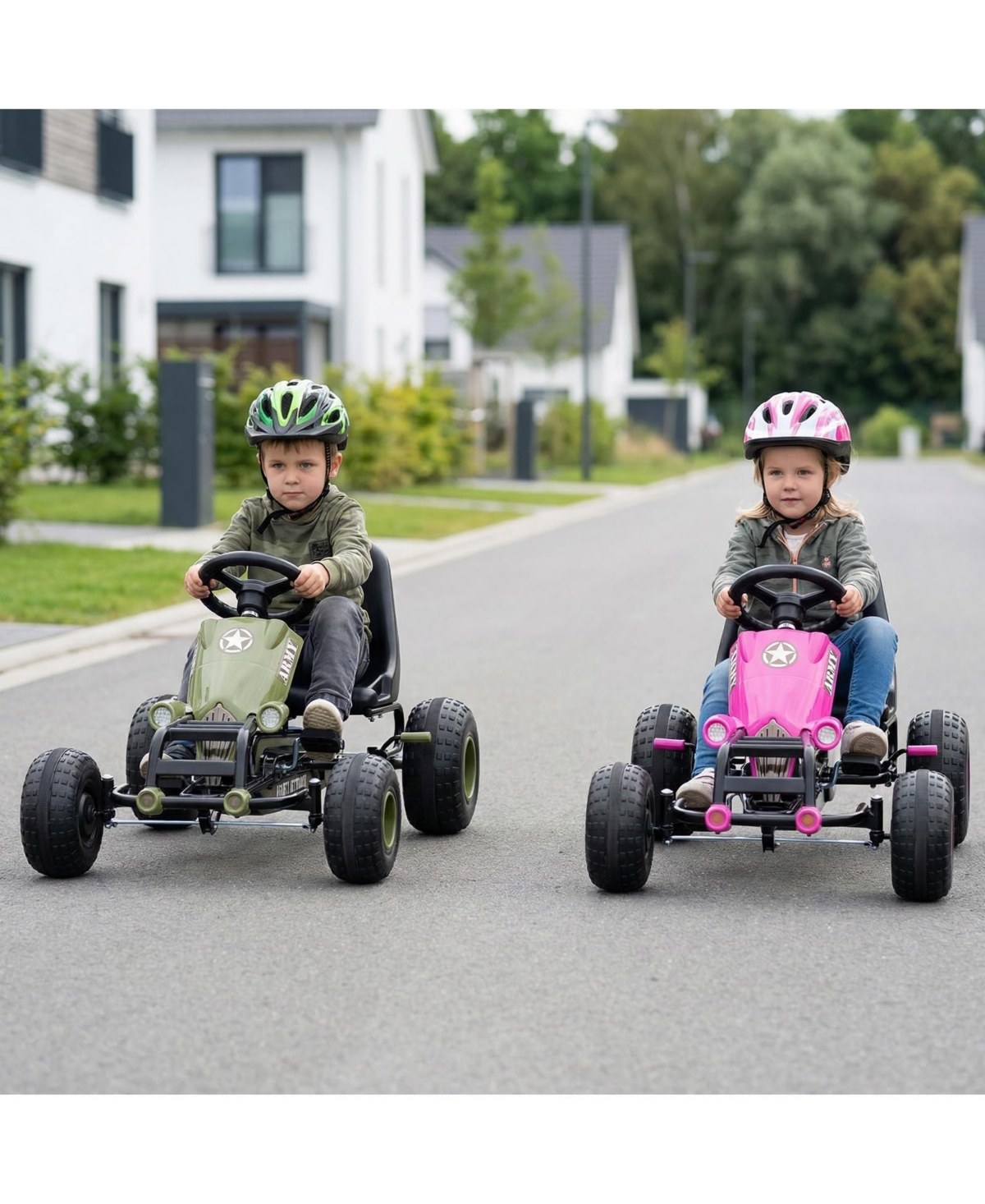 Mecale Kids Pedal Go Kart with Steering Wheel and Gear Shifter and Handbrake