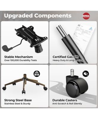 Ergonomic Swivel Office Chair, Extra Wide Comfy Desk Chair with Lumbar Support, Height Adjustable Modern Executive Computer Chair