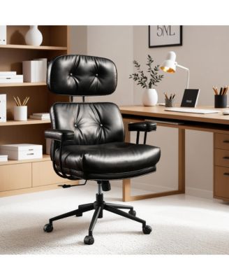 Ergonomic Swivel Office Chair, Extra Wide Comfy Desk Chair with Lumbar Support, Height Adjustable Modern Executive Computer Chair