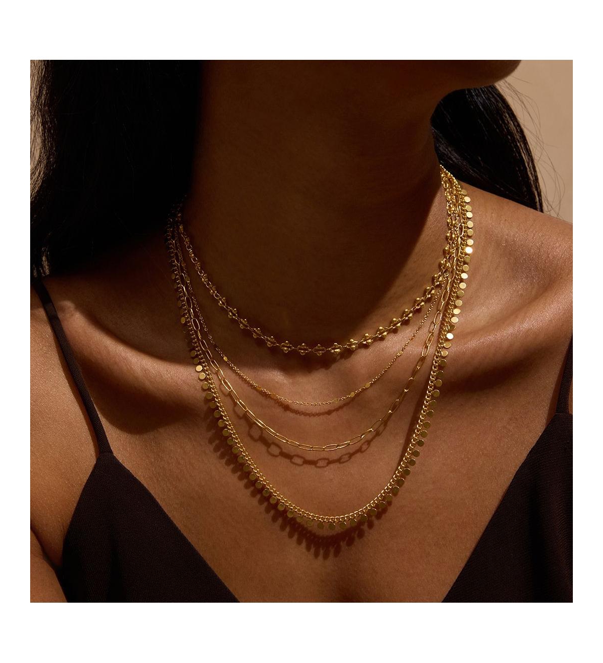 Satya Jewelry Golden Hour Coin Chain Necklace