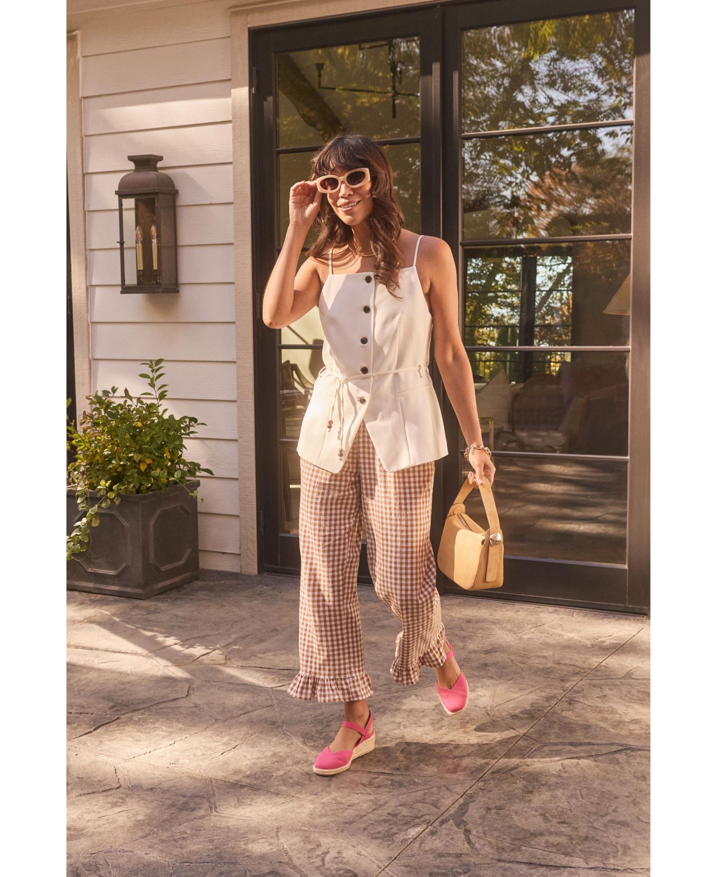 Женские сандалии LifeStride Pilar Espadrille Wedge, цвет: Чёрный холщовый — фото 6