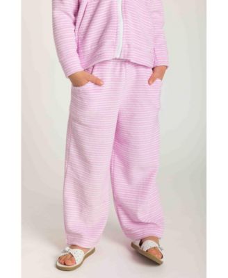 Toddler Girls Stripe Terry Wide Leg Pant