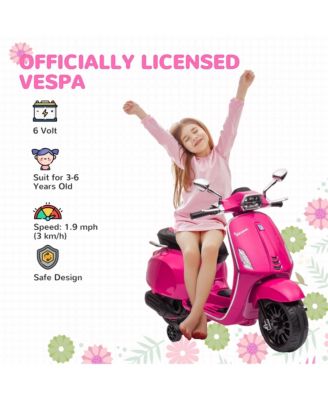 Vespa Licensed Electric Motorcycle for Kids W/ Music, FM Radio,