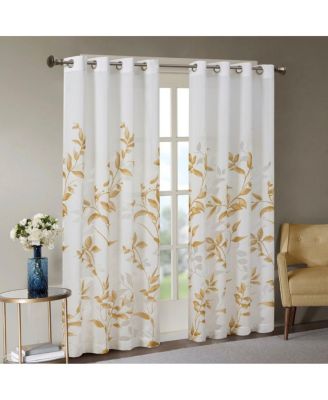 Printed Grommet Window Curtain Panel, 50" W x 84" H, Lightweight Semi-Sheer, Single Panel