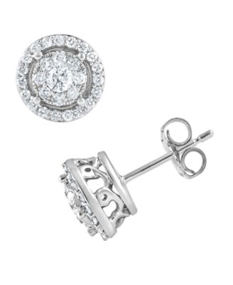Diamond Earrings (1/2 ct. t.w.) in 14k White Gold
