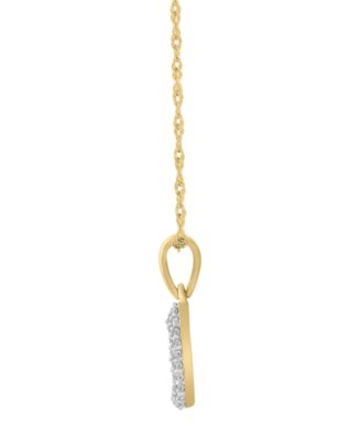 Diamond Pendant Necklace (1/20 ct. t.w.) in 10k Yellow Gold Over White Rhodium