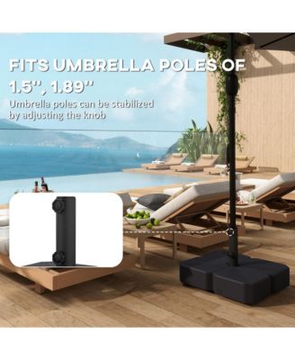Patio Umbrella Base with Wheels for 1.5"/1.9" Poles,