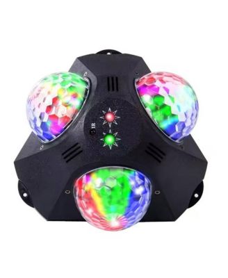 3-Head Magic Ball Party Light with Laser Beams & Strobe Effects for Home Disco
