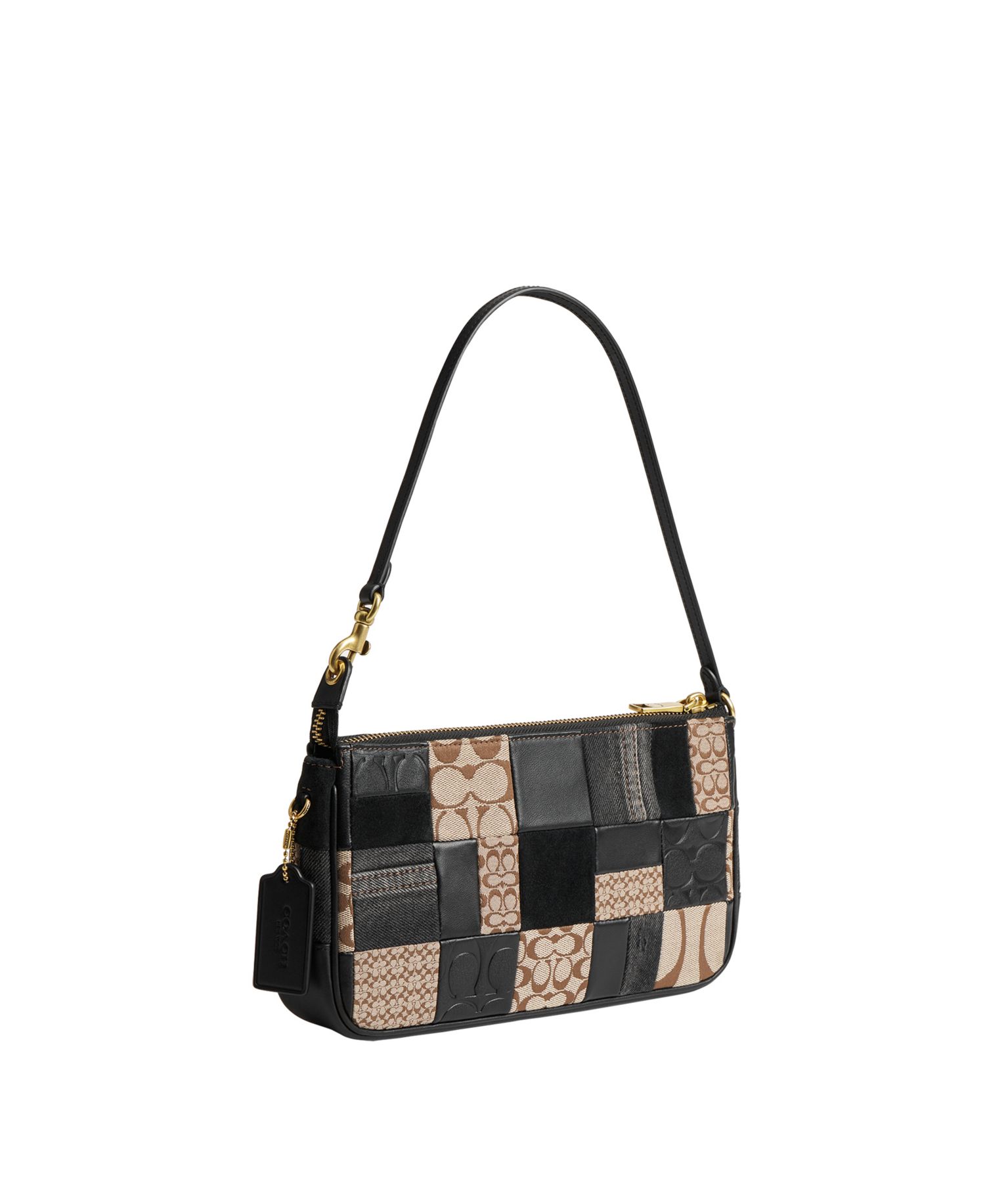 Plaza Medium Patchwork Signature Jacquard Slim Shoulder Bag 25
