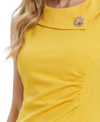 Petite Sleeveless Shawl Collar Dress