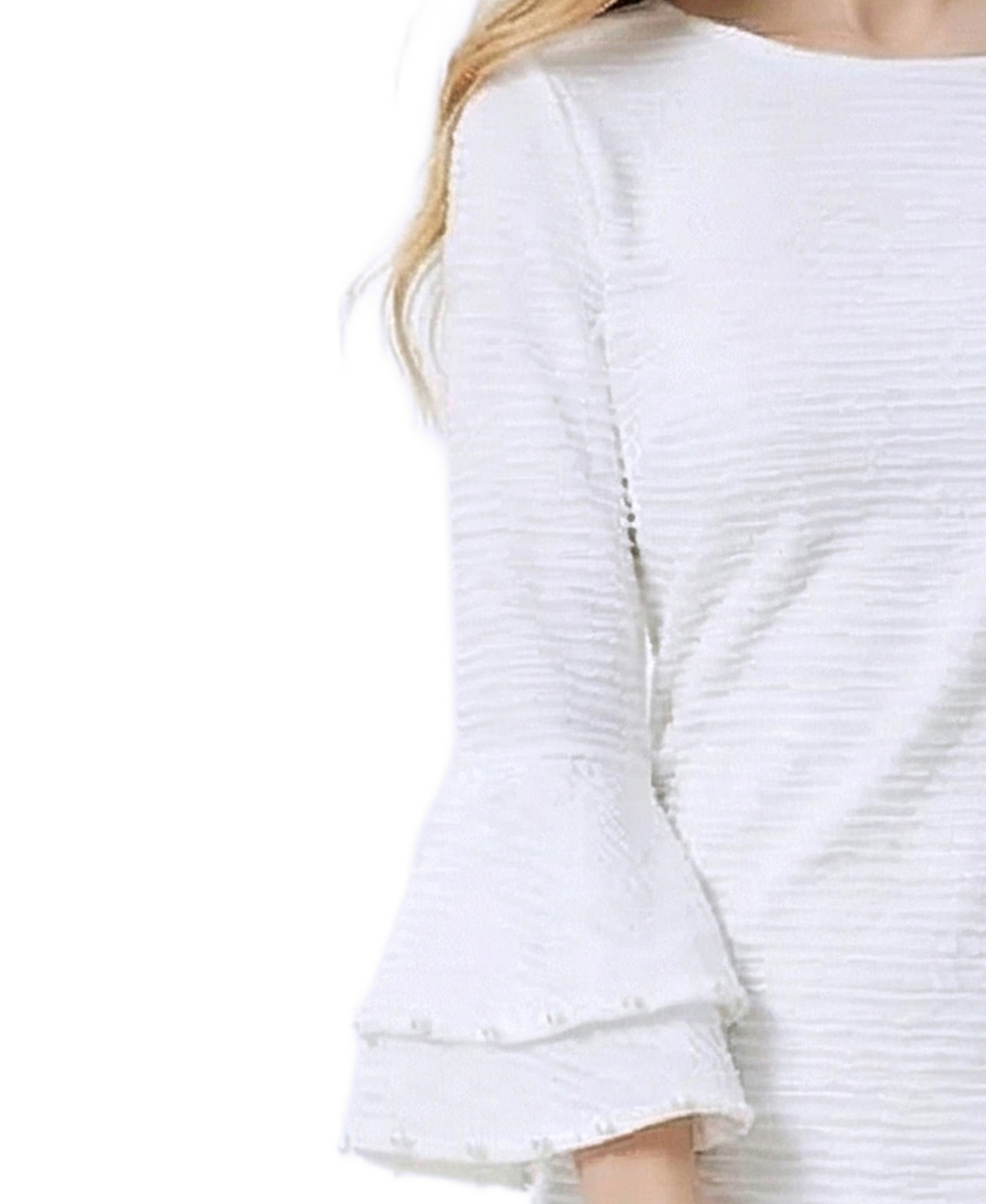 Ny Collection Petite Long Sleeve Dress With Bell Cuffs