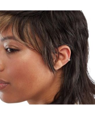 Solid 14k Gold 18G 7mm Cubic Zirconia Dragonfly Labret Cartilage Stud