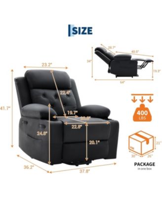 Oversized Power Lift Recliner Chair for Elderly, Electric Lift Chair with Vibration Massage and Lumbar Heating
