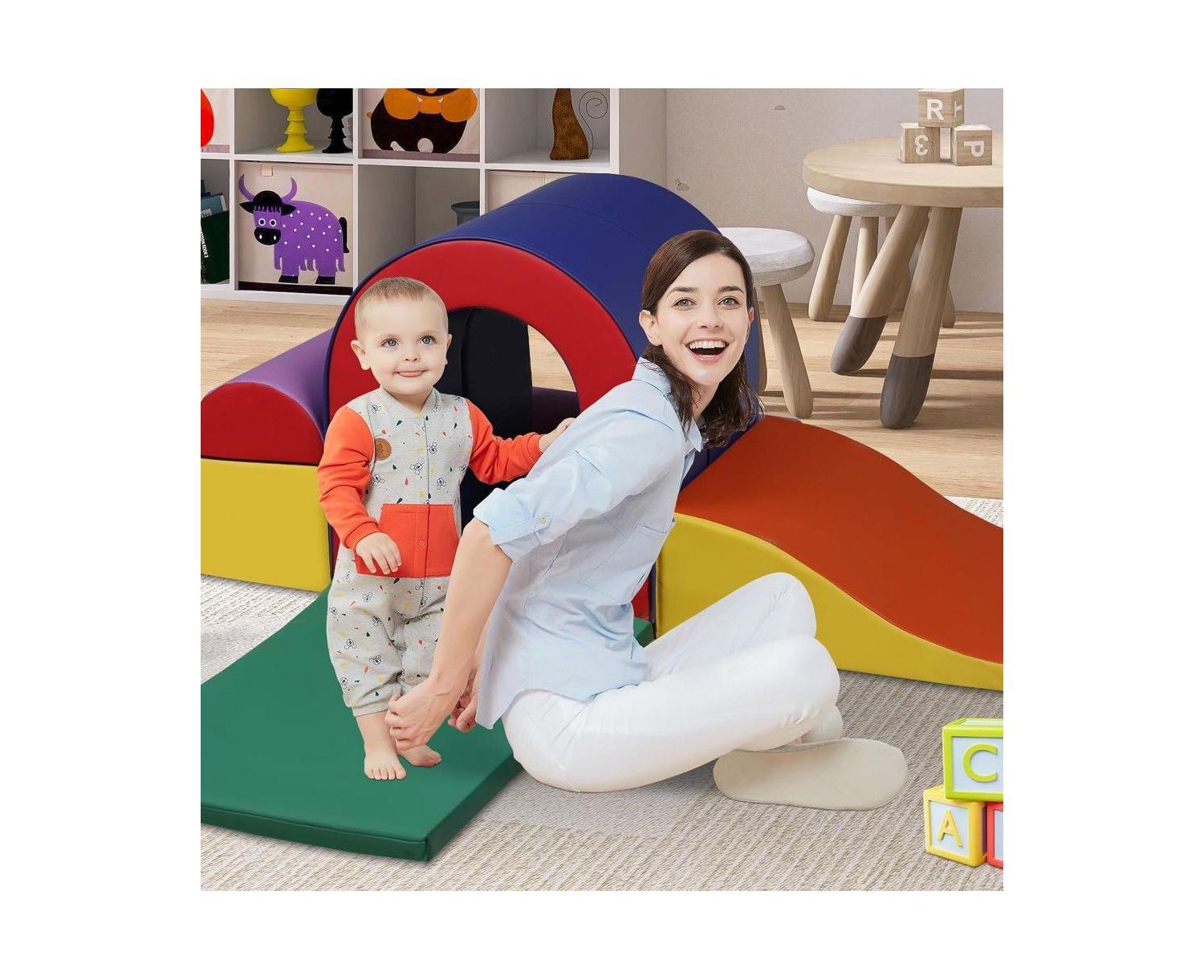 10-Piece Climb and Crawl Activity Play Set, Soft Foam Block for Climbing, Crawling and Sliding