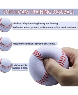  20 Pack Soft PU Foam Baseballs, Standard Size Practice Balls with Carry Bag