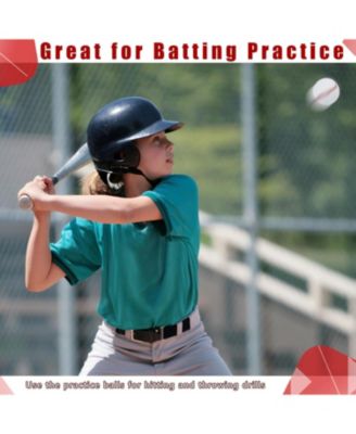 Pack of 12 Practice Baseballs with Rubber Core and Synthetic Leather Cover Standard Size Training Balls for Batting and Pitching