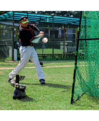 Mechanical Baseball Soft Toss Machine with Adjustable Angles & Step On Paddle Launch, Compatible with Regulation Baseballs