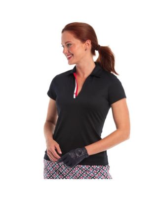 Women's Crossover Placket Capsleeve Golf Polo